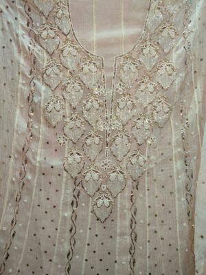 Pure Mul Chanderi Mukaish-Pearl Work Anarkali