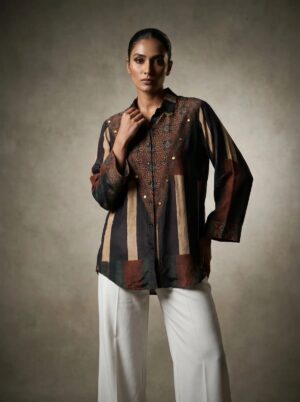 Ajrakh Shirts (Natural Crepe)