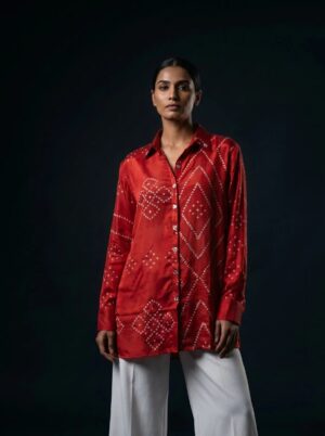 Bandhani Shirts (Natural Crepe)
