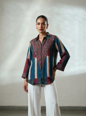 Ajrakh Shirts (Natural Crepe)