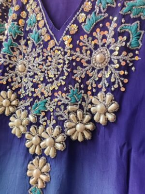 Pure Crepe Silk 3D Handwork Kaftan