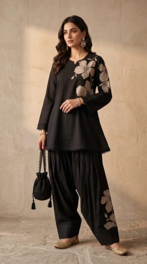 Designer Floral Applique Coord Set