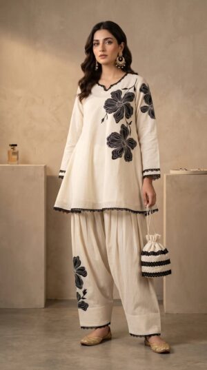 Designer Floral Applique Coord Set