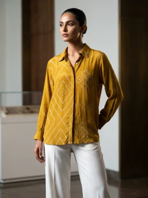 Bandhani Shirts (Natural Crepe)