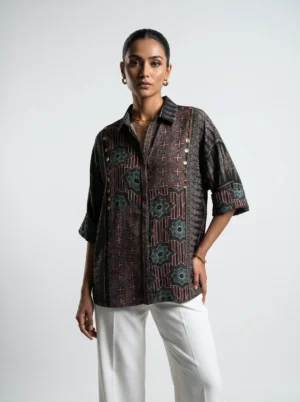 Ajrakh Shirts (Natural Crepe)