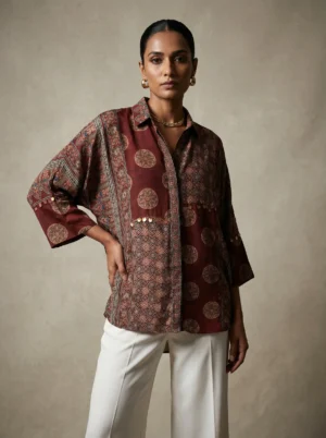 Ajrakh Shirts (Natural Crepe)