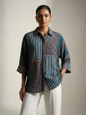 Ajrakh Shirts (Natural Crepe)