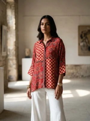 Ajrakh Shirts (Natural Crepe)