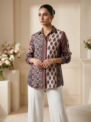 Ajrakh Shirts (Natural Crepe)
