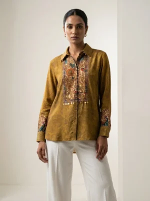 Kalamkari Shirts (Natural Crepe)