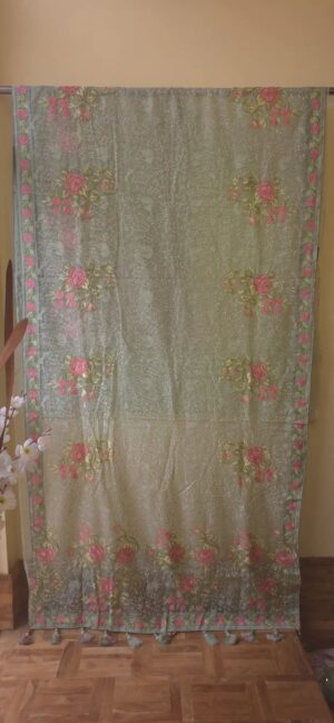 Dhakai Muslin-Organza Handcrafted Saree
