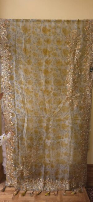 Dhakai Muslin-Organza Handcrafted Saree