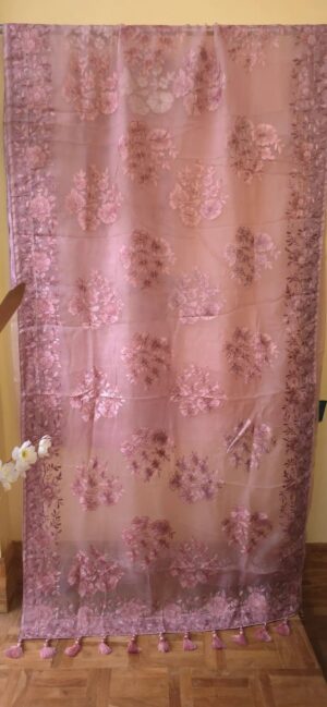 Dhakai Muslin-Organza Handcrafted Saree