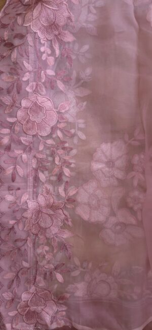 Dhakai Muslin-Organza Handcrafted Saree