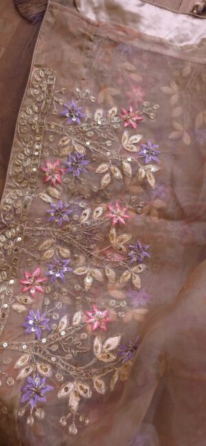 Dhakai Muslin-Organza Handcrafted Saree
