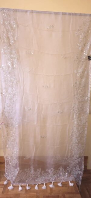 Dhakai Muslin-Organza Handcrafted Saree