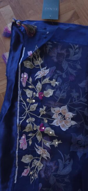 Dhakai Muslin-Organza Handcrafted Saree