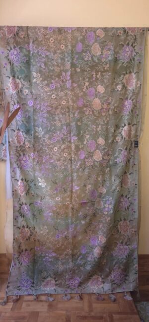 Dhakai Muslin-Organza Handcrafted Saree