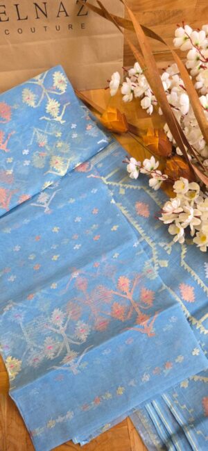 Pure Dhakai-Jamdani Half Silk Saree