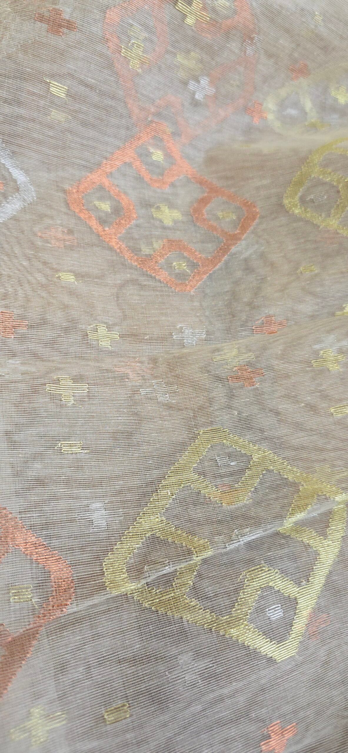 Pure Dhakai-Jamdani Half Silk Saree - Image 9