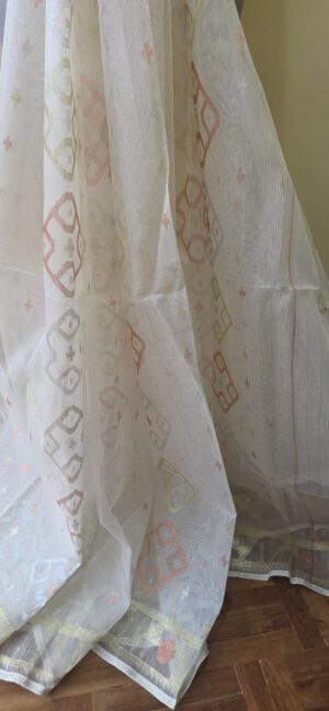 Pure Dhakai-Jamdani Half Silk Saree