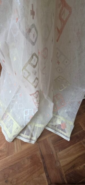 Pure Dhakai-Jamdani Half Silk Saree