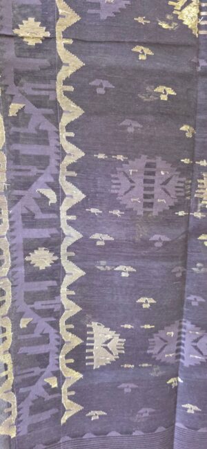 Pure Dhakai-Jamdani Half Silk Saree