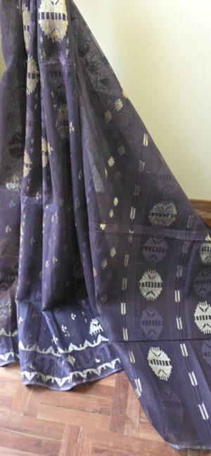 Pure Dhakai-Jamdani Half Silk Saree