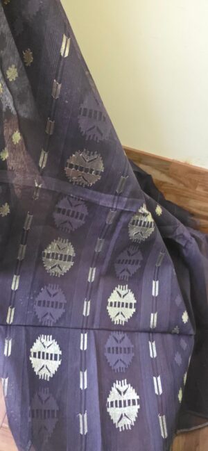 Pure Dhakai-Jamdani Half Silk Saree
