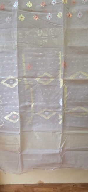 Pure Dhakai-Jamdani Half Silk Saree