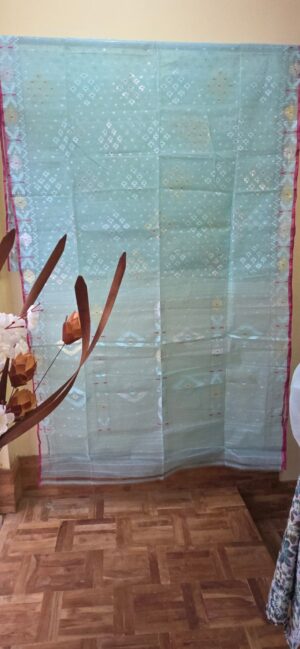 Pure Dhakai-Jamdani Half Silk Saree