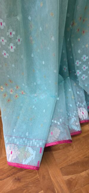 Pure Dhakai-Jamdani Half Silk Saree