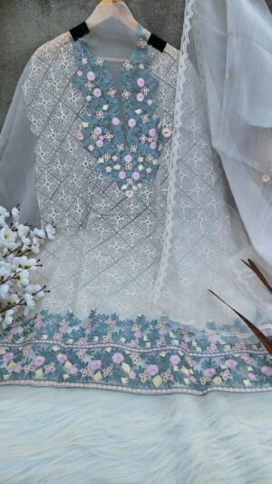 Pure Dhakai Muslin-Organza Suit