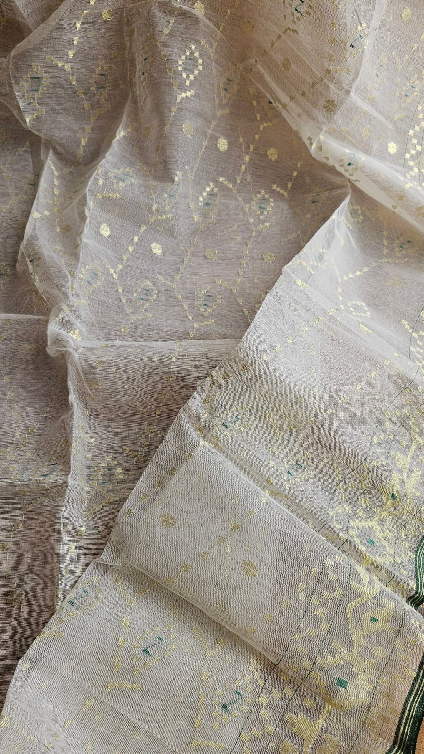 Pure Dhakai-Jamdani Half Silk Saree - Image 13