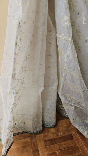 Pure Dhakai-Jamdani Half Silk Saree