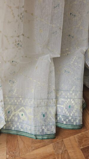 Pure Dhakai-Jamdani Half Silk Saree