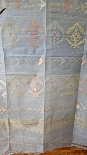 Pure Dhakai-Jamdani Half Silk Saree