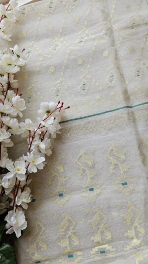 Pure Dhakai-Jamdani Half Silk Saree