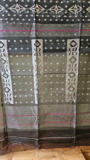 Pure Dhakai-Jamdani Half Silk Saree