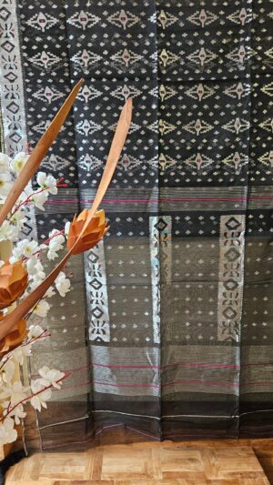 Pure Dhakai-Jamdani Half Silk Saree