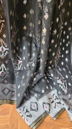 Pure Dhakai-Jamdani Half Silk Saree