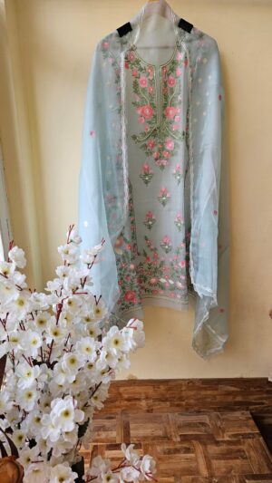 Pure Dhakai Muslin-Organza Suit