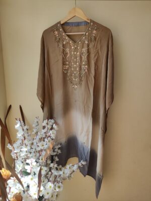 Pure Crepe Silk 3D Handwork Kaftan